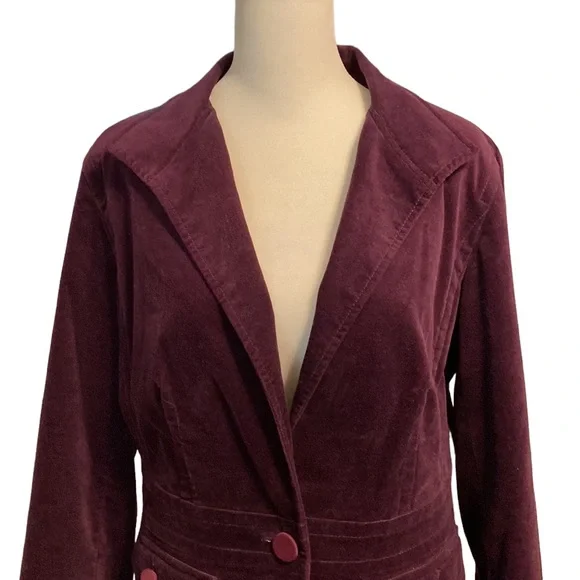 TALBOTS velvet plum blazer jacket - Picture 3 of 11